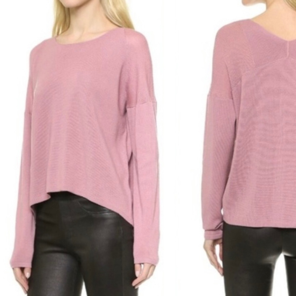 Helmut Lang Drop Shoulder Blush Pink 100% Wool Sweater